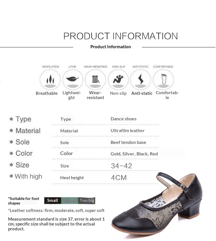 Women's Latin Dance Shoes Mid-heel Soft Sole For Square Dance_voghion.com