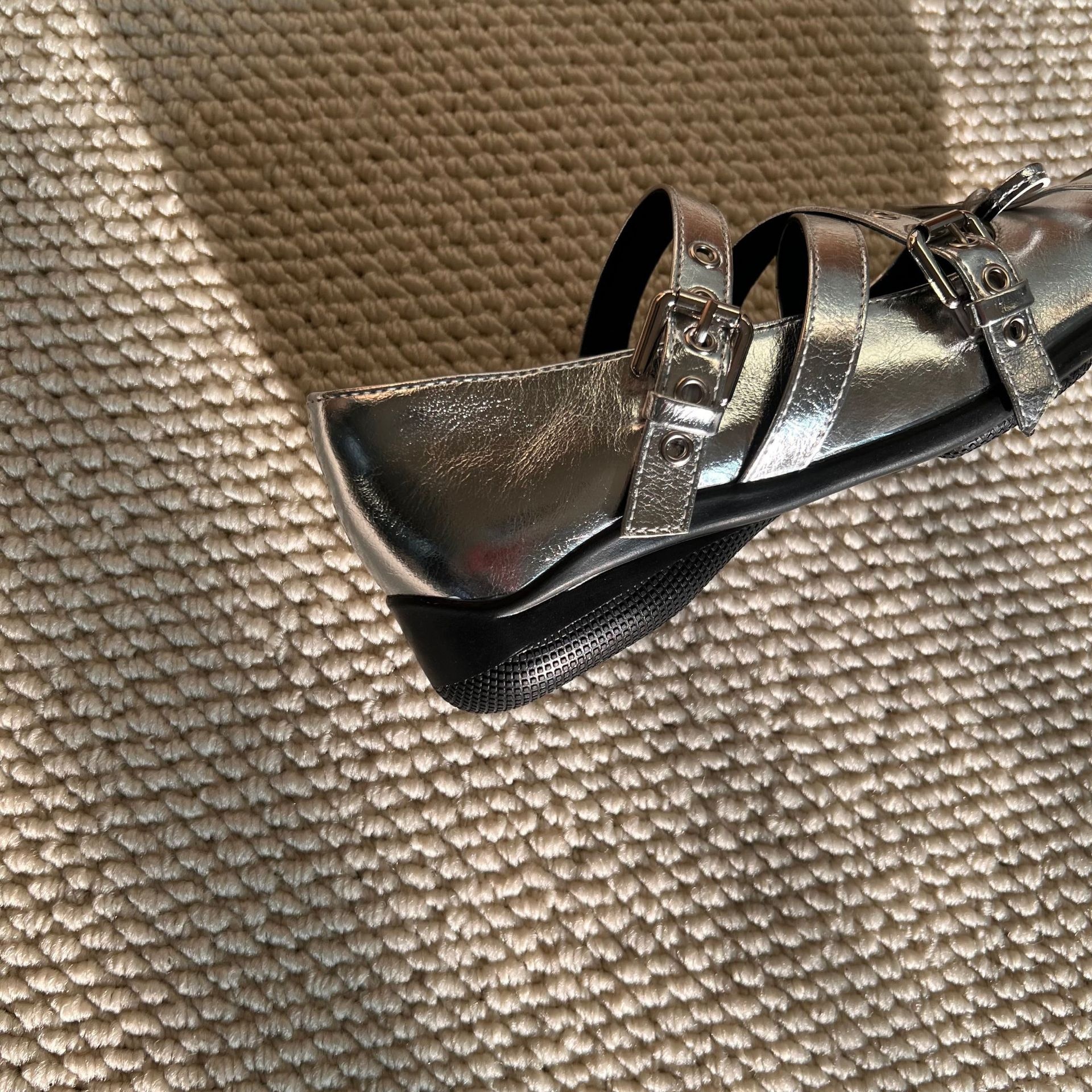 Scarpe da danza mary jane da donna con fiocco e punta quadrata_voghion.com