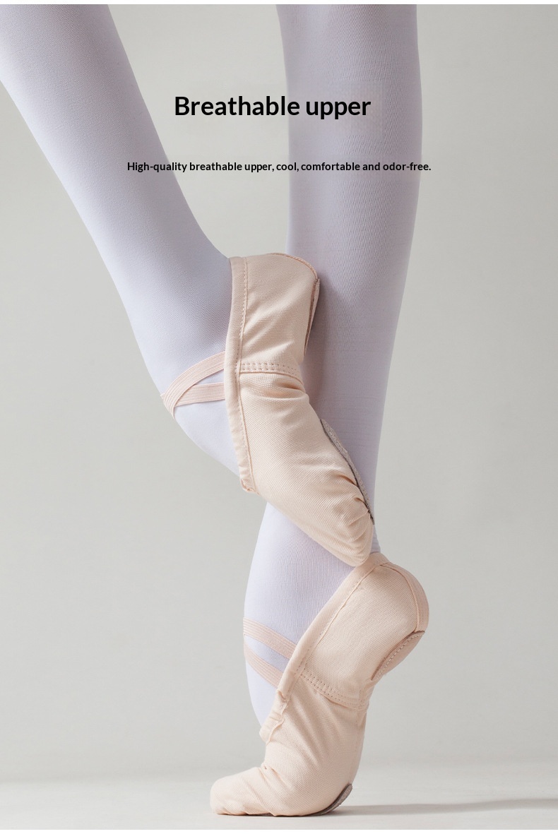 Childrens Ballet Shoes Soft Soled Canvas Dance Practice Pumps_voghion.com