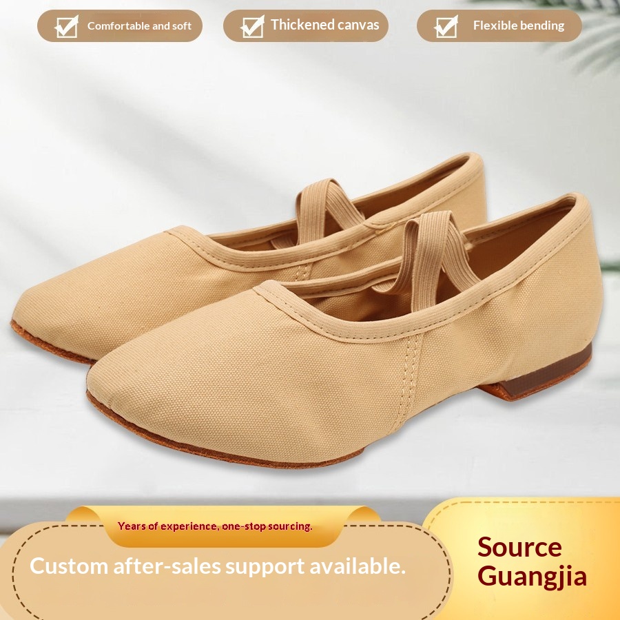 Tanzschuhe für Erwachsene, schwarze, quadratische Tanzschuhe, Großhandel direkt vom Hersteller, für drinnen und draußen, schnürsenkellose 1-cm-Tanzschuhe_voghion.com