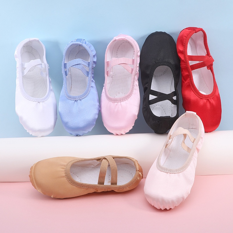 Tanzschuhe Satin Ballett Katzenpfote Körperübung Tanzschuhe Bewertung Aufführung Weiche Sohle Yoga Erwachsene_voghion.com