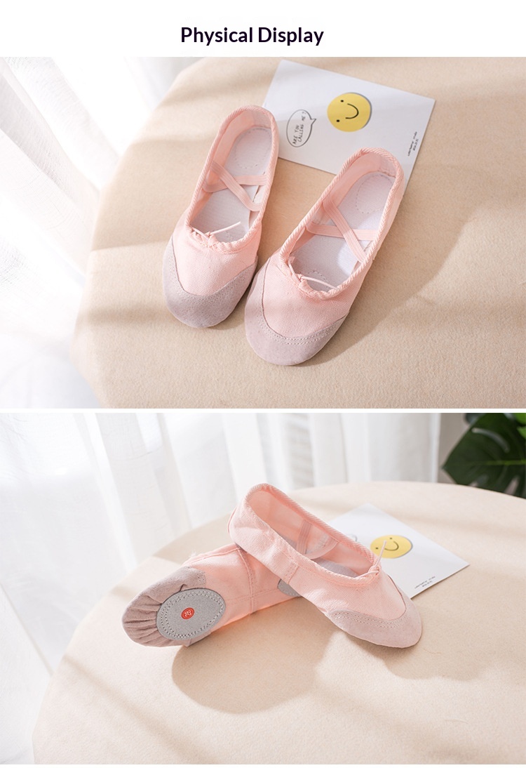 Ballettschuhe Für Mädchen Aus Canvas Für Tanztraining Atmungsaktiv_voghion.com