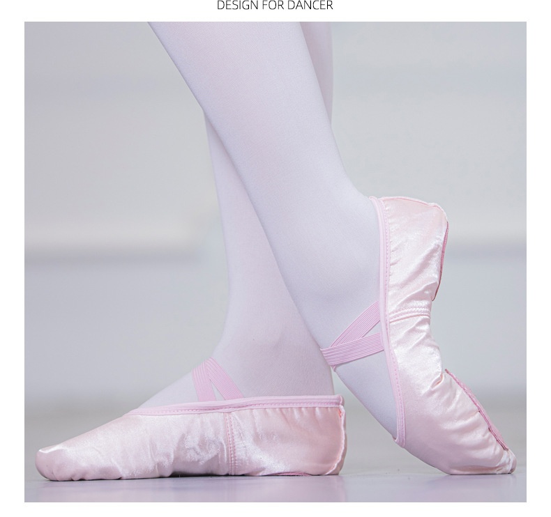 Satin Ballet Dance Shoes For Adults Soft Sole For Performance_voghion.com