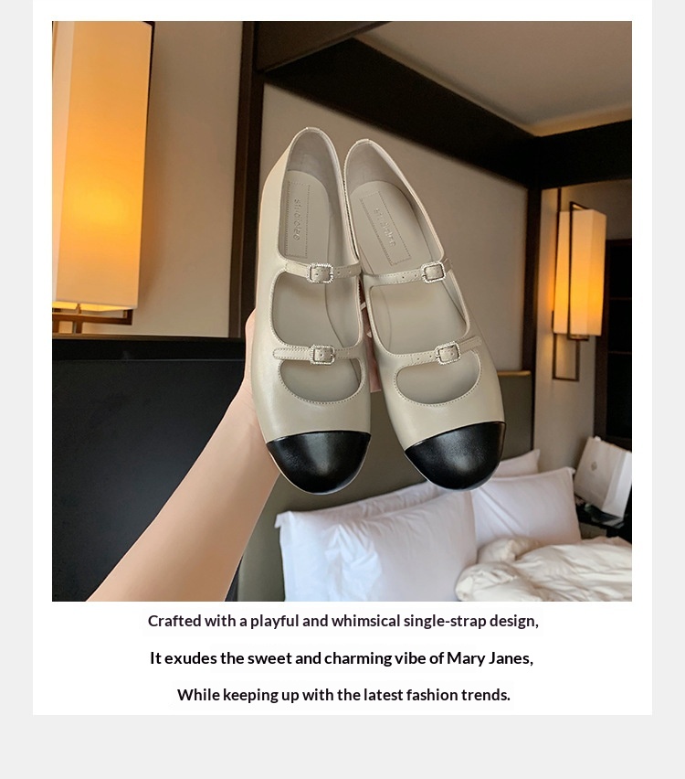 Mary Jane Dance Shoes Round Toe Flat Ballet Flats Casual Style_voghion.com