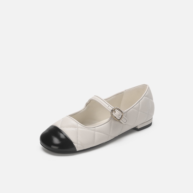 Women's French Retro Ballet Dance Shoes With Diamond Pattern Flat_voghion.com