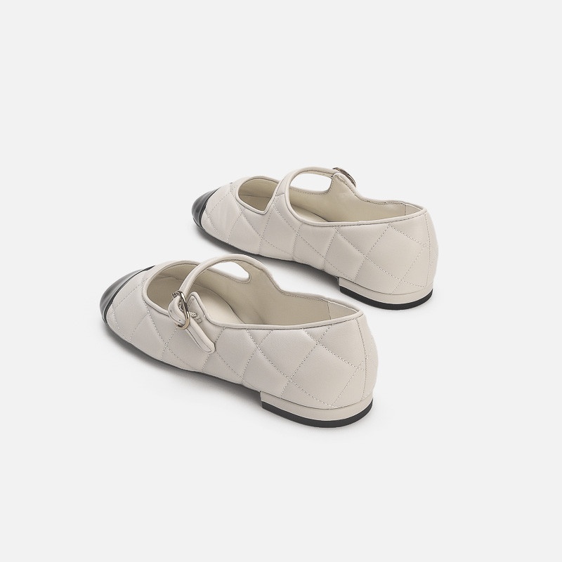Women's French Retro Ballet Dance Shoes With Diamond Pattern Flat_voghion.com