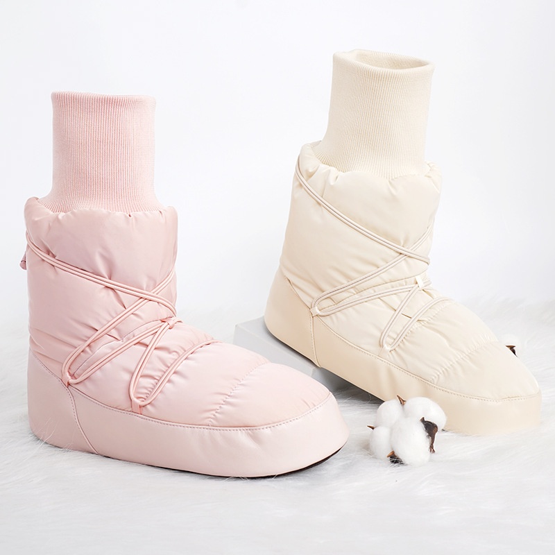 Dance Shoes For Adults, Autumn Winter Cold-Proof High-Top Warm Boots, Fleece-Lined And Thickened Performance Dance Sho, Ballet_voghion.com