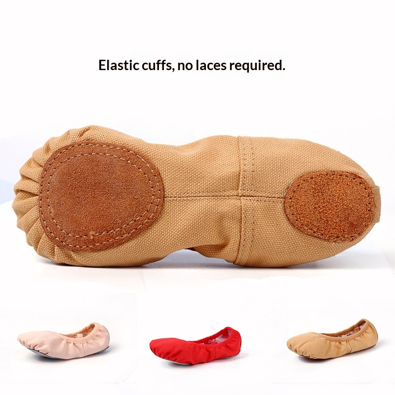Tanzschuhe für Kinder, elastisch, ohne Schnürsenkel, weiche Sohle, Katzenpfoten-Design, Übungsschuhe für Tanz und Ballett_voghion.com