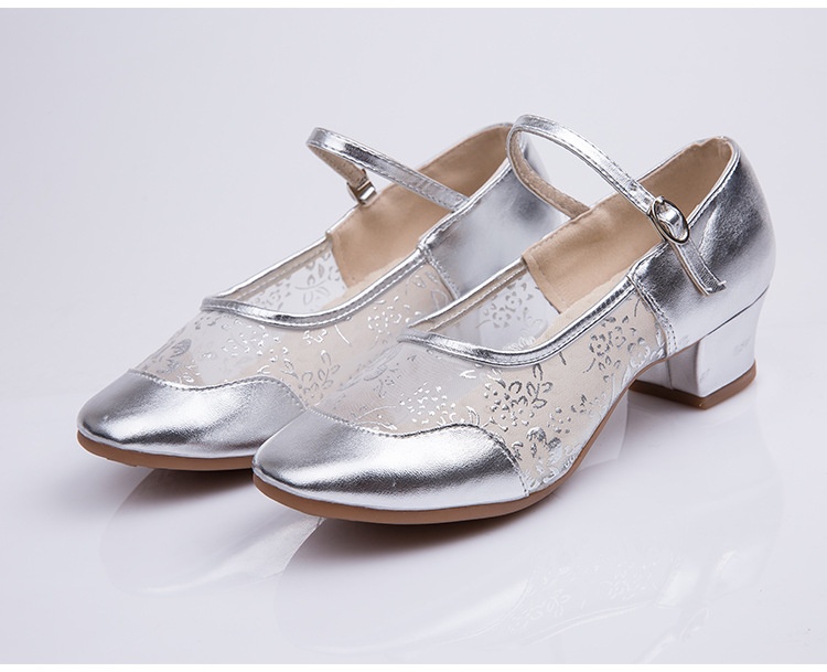 Women's Latin Dance Shoes Mid-heel Soft Sole For Square Dance_voghion.com