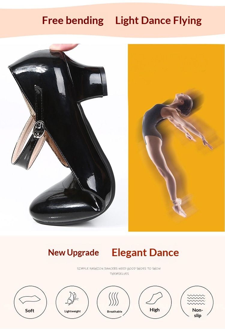Latijnse dansschoenen voor dames met zachte zool en hak_voghion.com