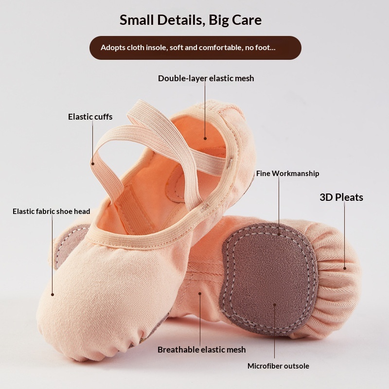 Tanzschuhe für Damen, weiche Sohle, Ballett-Stretchmaterial, für Erwachsene, klassischer Tanz, Übungsschuhe mit Katzenpfoten-Design, Yoga_voghion.com