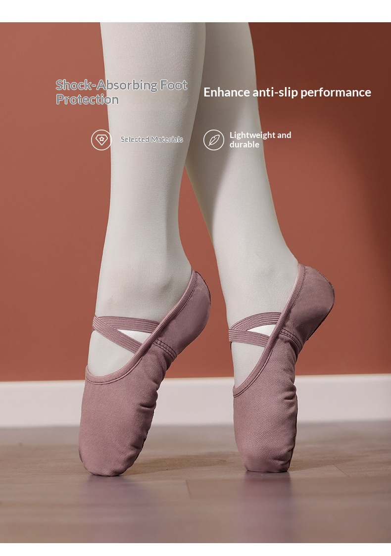 Sapatilhas de ballet para crianças e adultas com sola macia_voghion.com