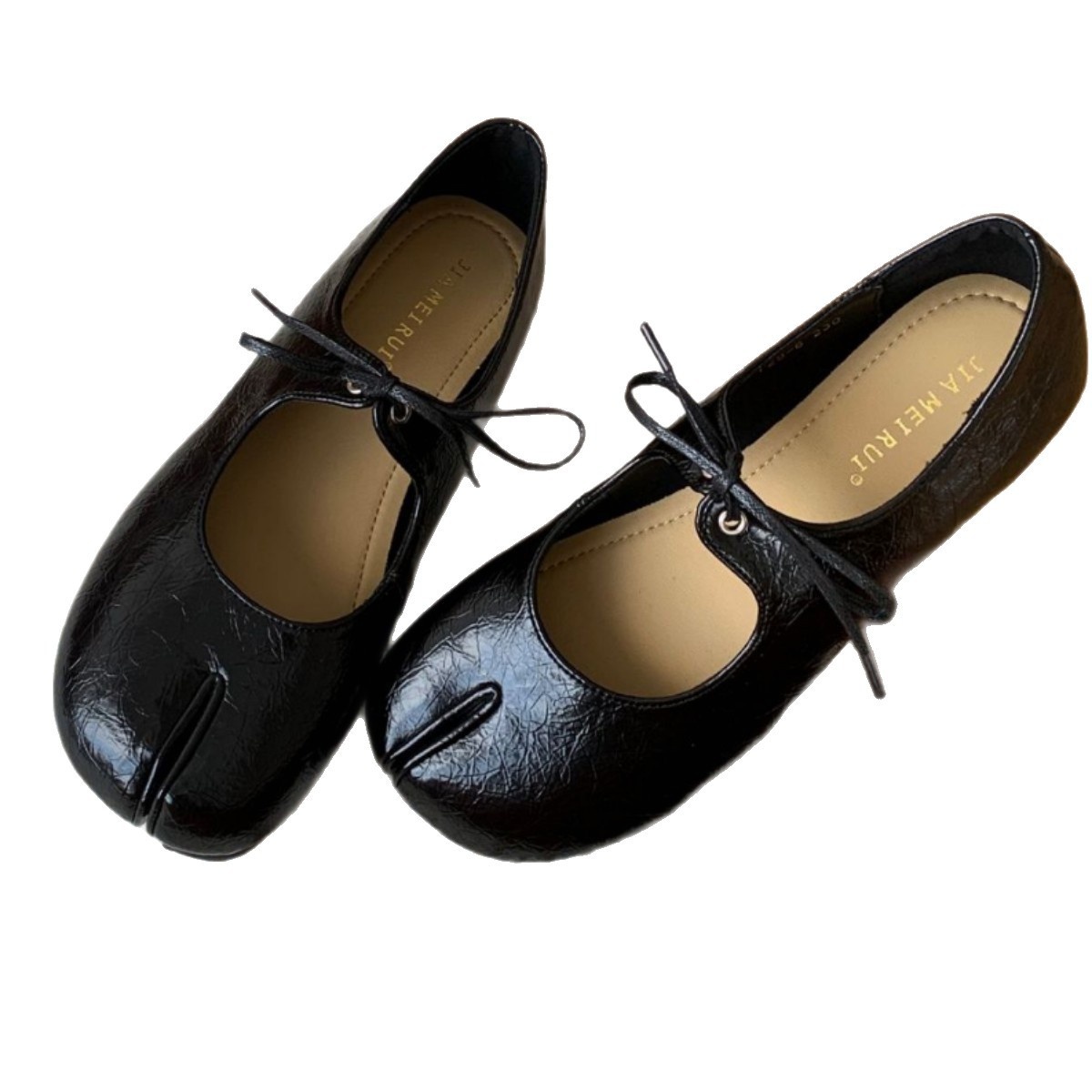 Scarpe da ballo stile francese, ballerine Mary Jane da donna, nuovo modello autunno 2025, punta divisa, cinturino singolo, ballerine stile pig-trotter_voghion.com