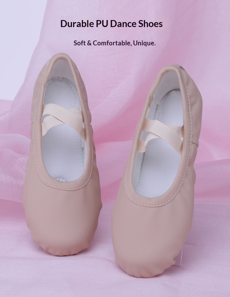 Sapatilhas de ballet para mulher em pele com sola macia_voghion.com