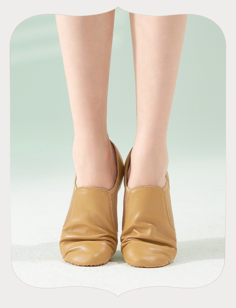 Women's Leather Jazz And Latin Dance Shoes For Professional Practice_voghion.com
