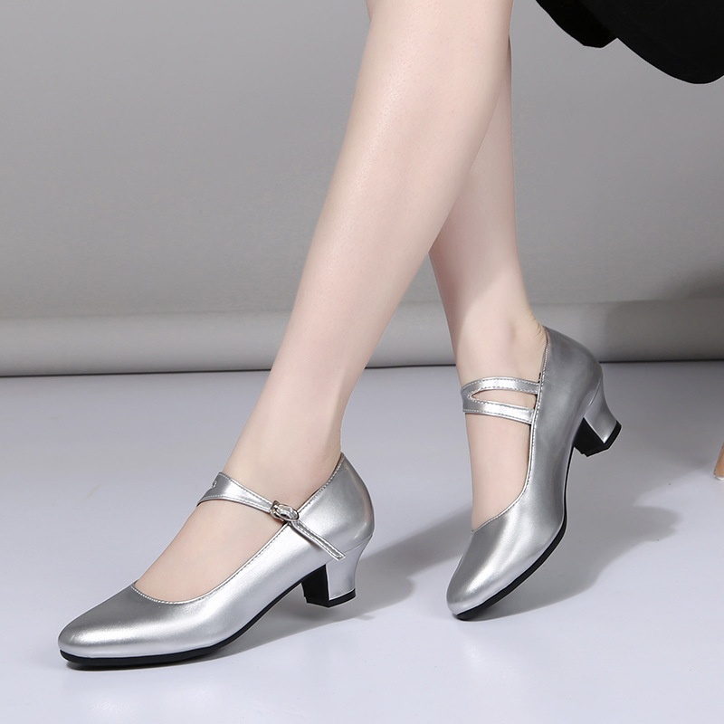 Dance Shoes Women's With Soft Soles And Medium Heels, Adult Square Shoes, Performance For All Seasons, Latin Dance Shoes_voghion.com