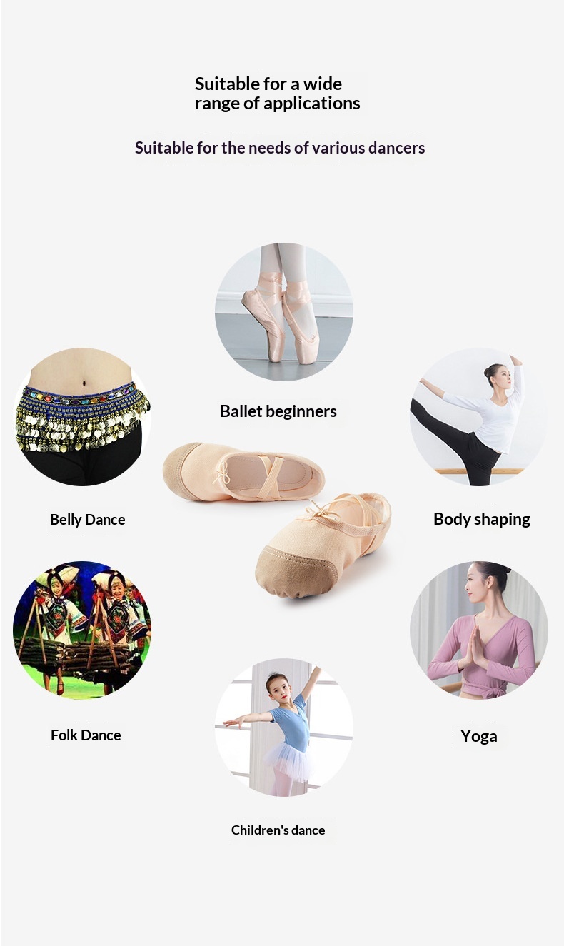 Ballet Dance Shoes For Children With Soft Sole And Leather Laces_voghion.com