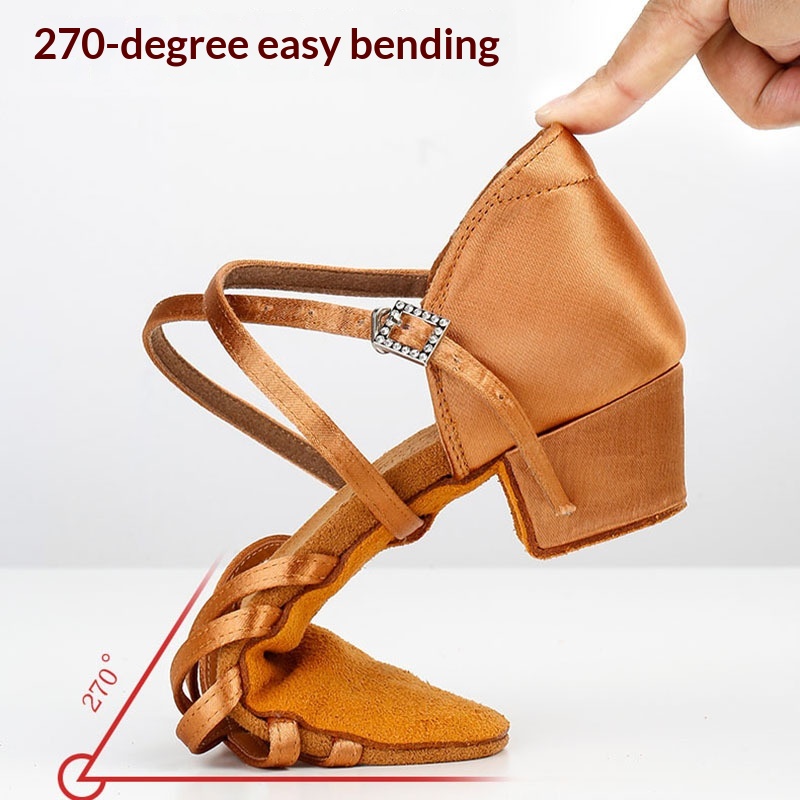 Sansha Kinder-Lateintanzschuhe S5 für Mädchen, weiß, Anfänger-Tanzschuhe mit mittelhohem und niedrigem Absatz, Sommerkollektion_voghion.com
