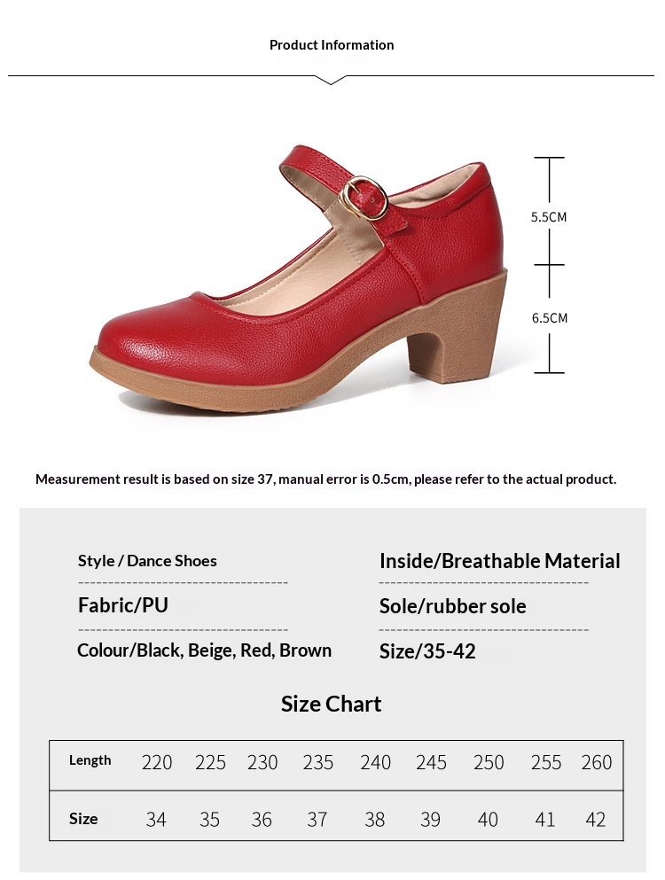 Comfortable Mid-heel Dance Shoes For Women Soft Sole Dancing Footwear_voghion.com