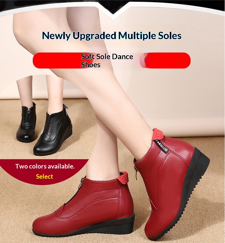 Women's Winter Dance Boots Flat Cold-proof Square Dance Shoes_voghion.com