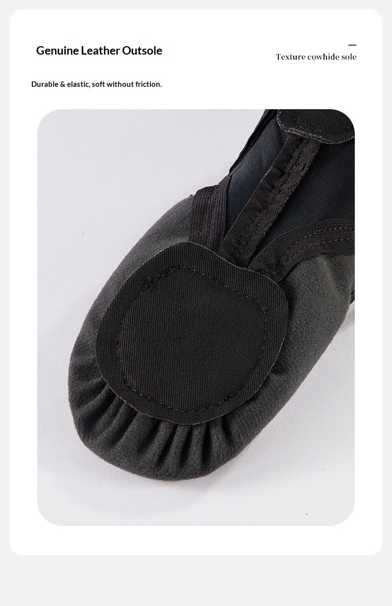 Professional Women's Ballet Dance Shoes Soft Pu Leather Black_voghion.com