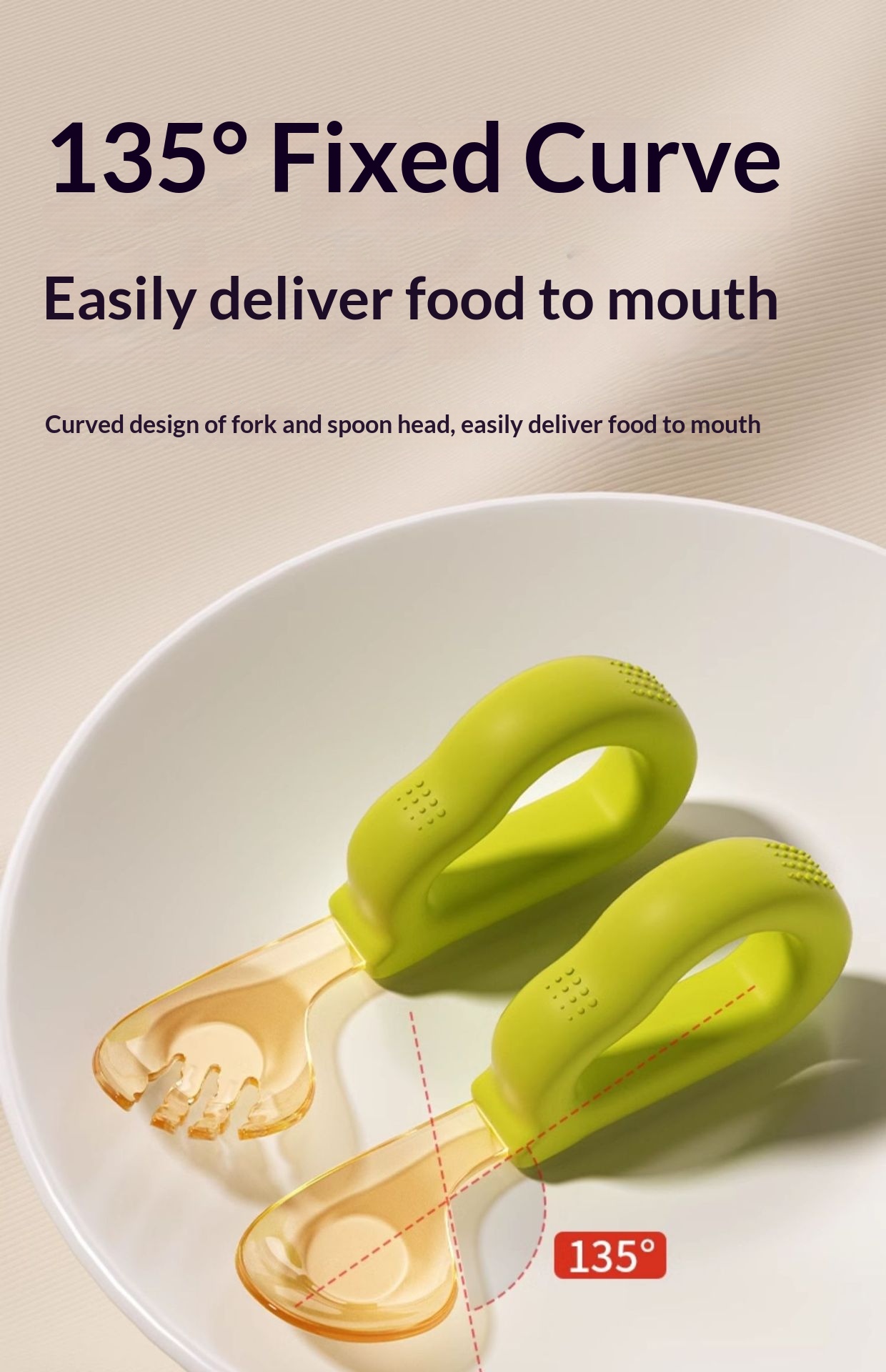 Baby Feeding Utensils Set - Self-feeding Training Fork And Spoon_voghion.com