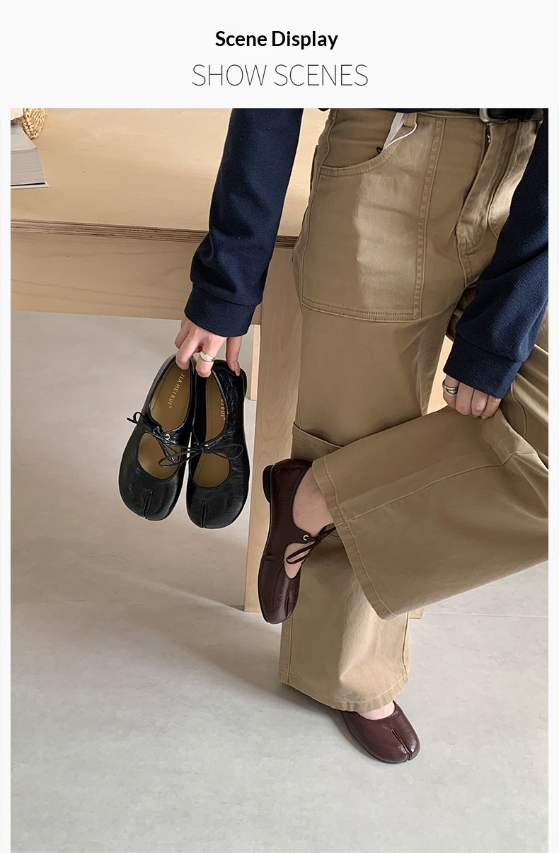 Scarpe da danza mary jane da donna stile francese con punta divisa_voghion.com