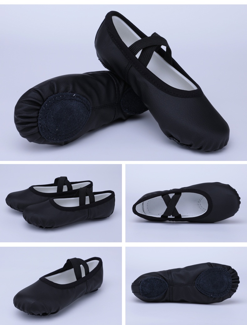 Sapatilhas de ballet para mulher em pele com sola macia_voghion.com