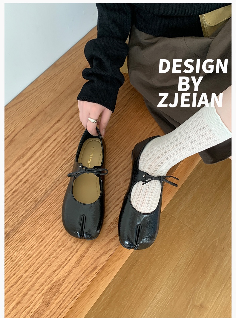 Scarpe da danza mary jane da donna stile francese con punta divisa_voghion.com