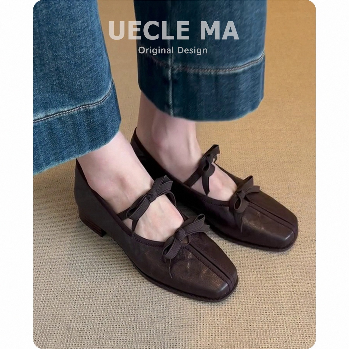 Dance Shoes Sheepskin Genuine Leather French Ballet For Women Soft Sole With Dress Retro Mary Jane Bowknot Flat Shoes_voghion.com