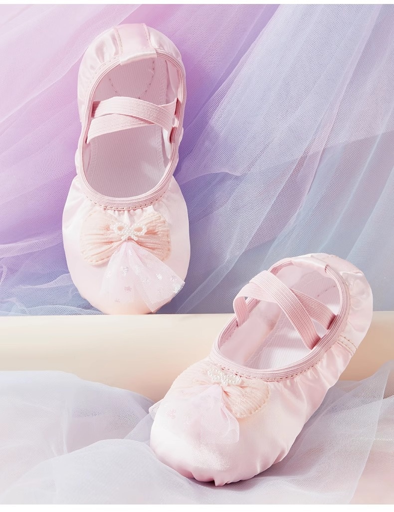 Sapatilhas de ballet para menina com sola macia para treino_voghion.com