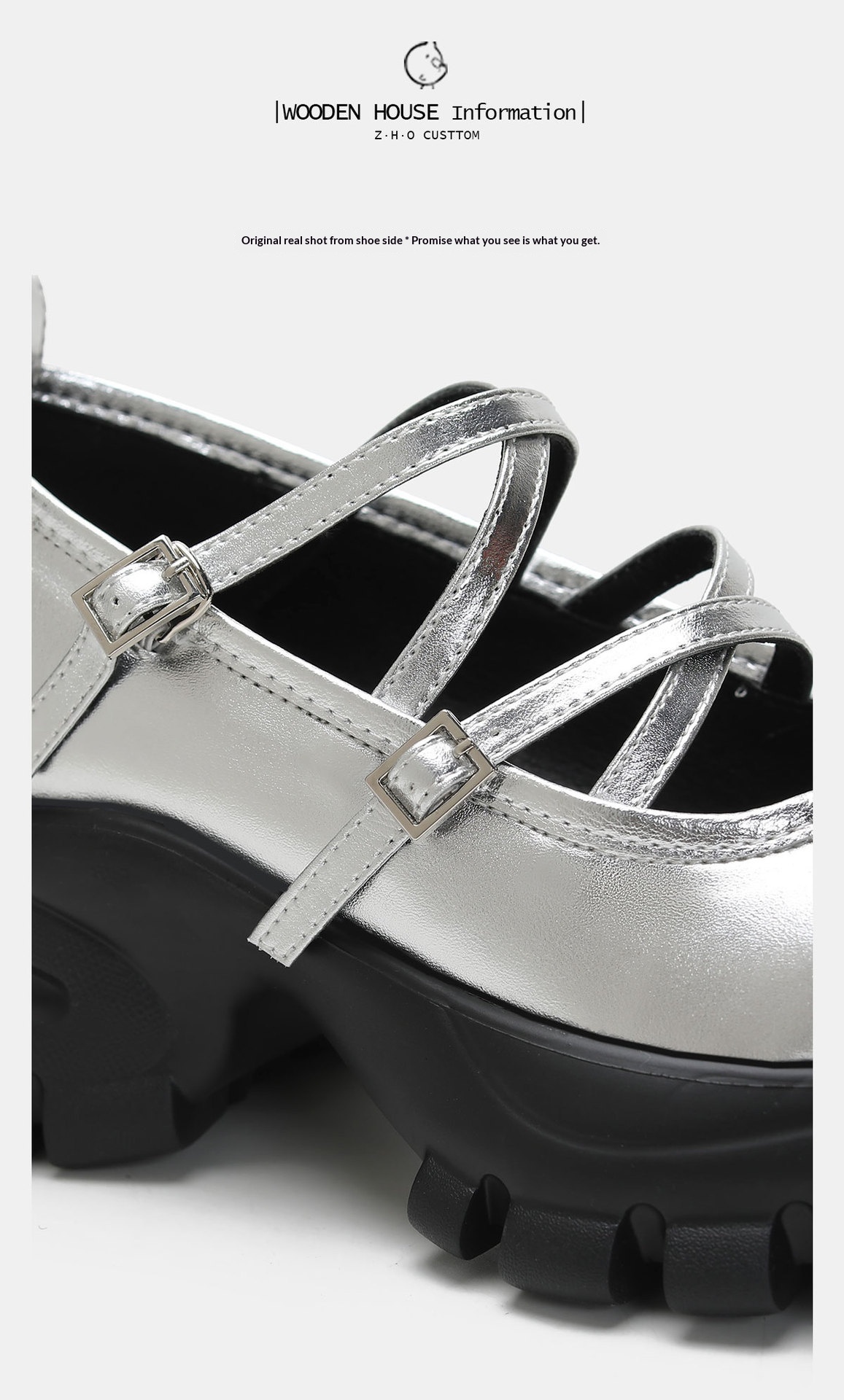 Women's Silver Ballet Dance Shoes Platform Thick Soled Leather_voghion.com