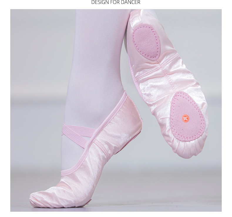 Satin Ballet Dance Shoes For Adults Soft Sole For Performance_voghion.com