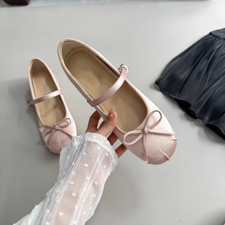 Elegant Satin Ballet Flats With Bowknot For Outdoor Dance Style_voghion.com
