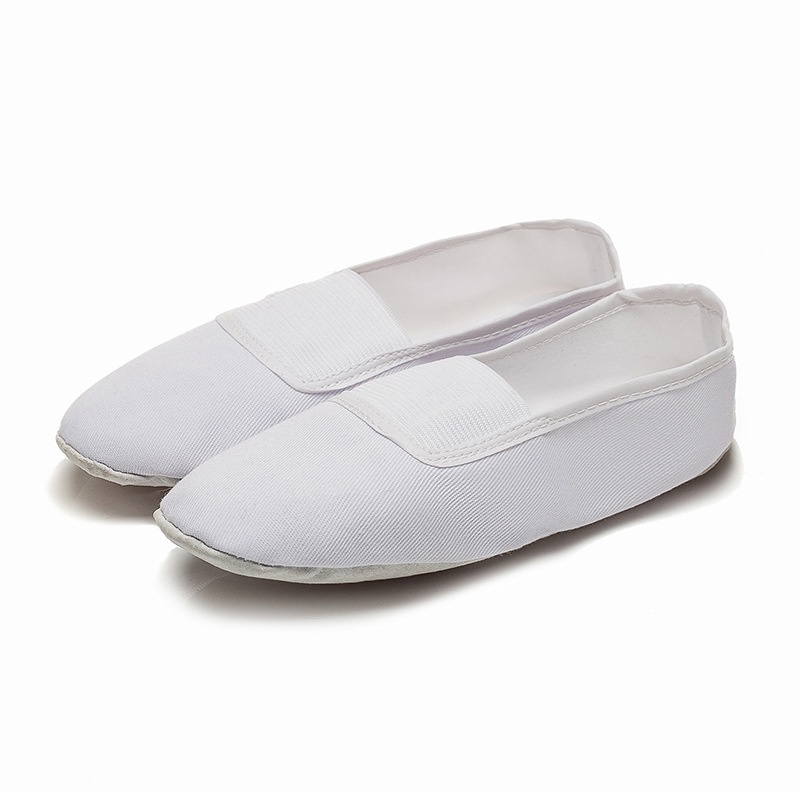 Sapatos de dança para adultos e crianças, ginástica, balé e ioga, com sola macia e formato de pata de gato, brancos, ideais para professores de dança._voghion.com