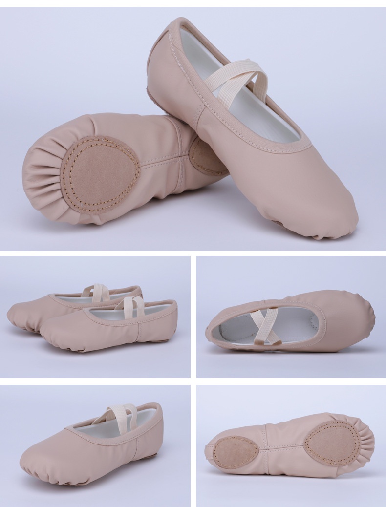 Sapatilhas de ballet para mulher em pele com sola macia_voghion.com