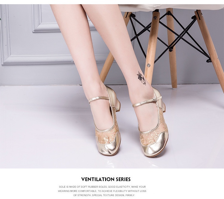 Women's Latin Dance Shoes Mid-heel Soft Sole For Square Dance_voghion.com