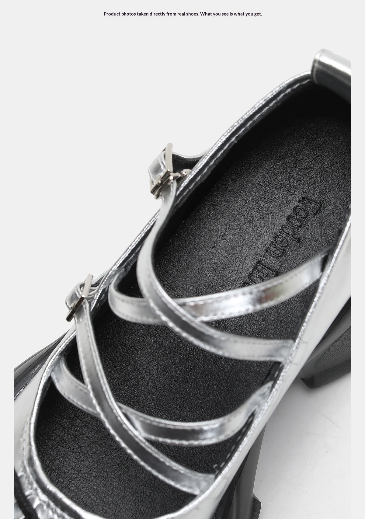 Women's Silver Ballet Dance Shoes Platform Thick Soled Leather_voghion.com