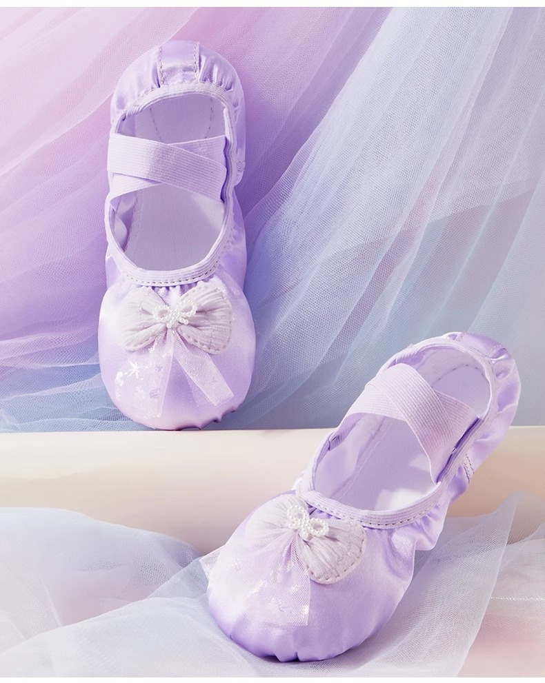 Sapatilhas de ballet para menina com sola macia para treino_voghion.com