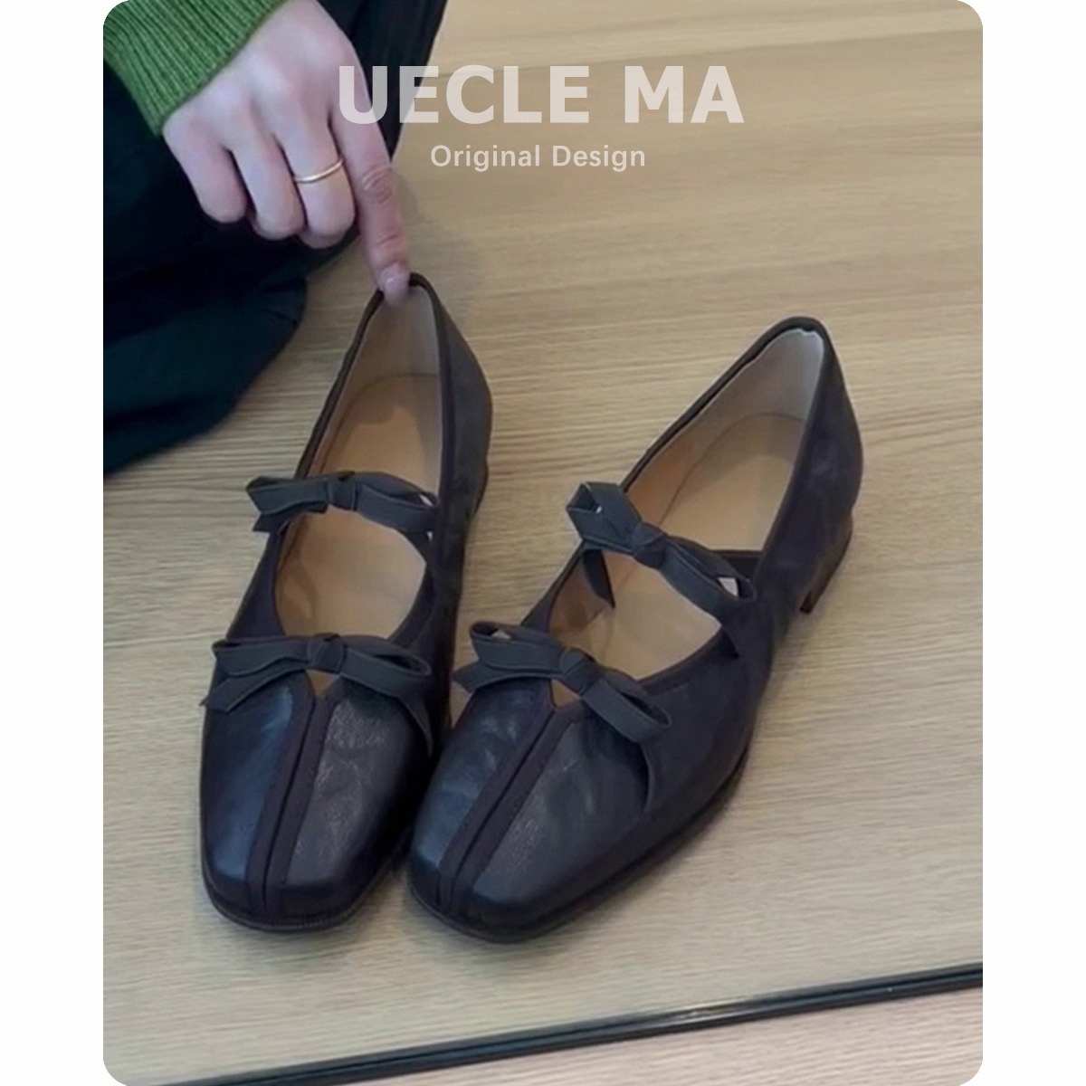 Dance Shoes Sheepskin Genuine Leather French Ballet For Women Soft Sole With Dress Retro Mary Jane Bowknot Flat Shoes_voghion.com