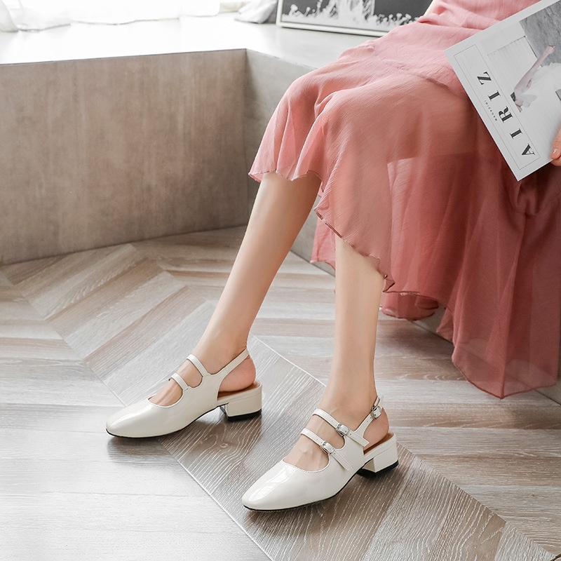 Dansschoenen 2025 Zomer Hepburn Lolita Mary Jane Little Red Shallow Mouth One-Strap Retro Sandalen Damesschoenen_voghion.com