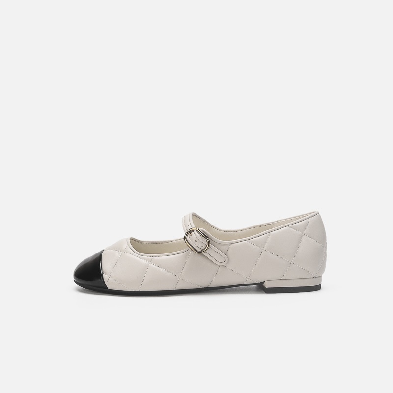 Women's French Retro Ballet Dance Shoes With Diamond Pattern Flat_voghion.com