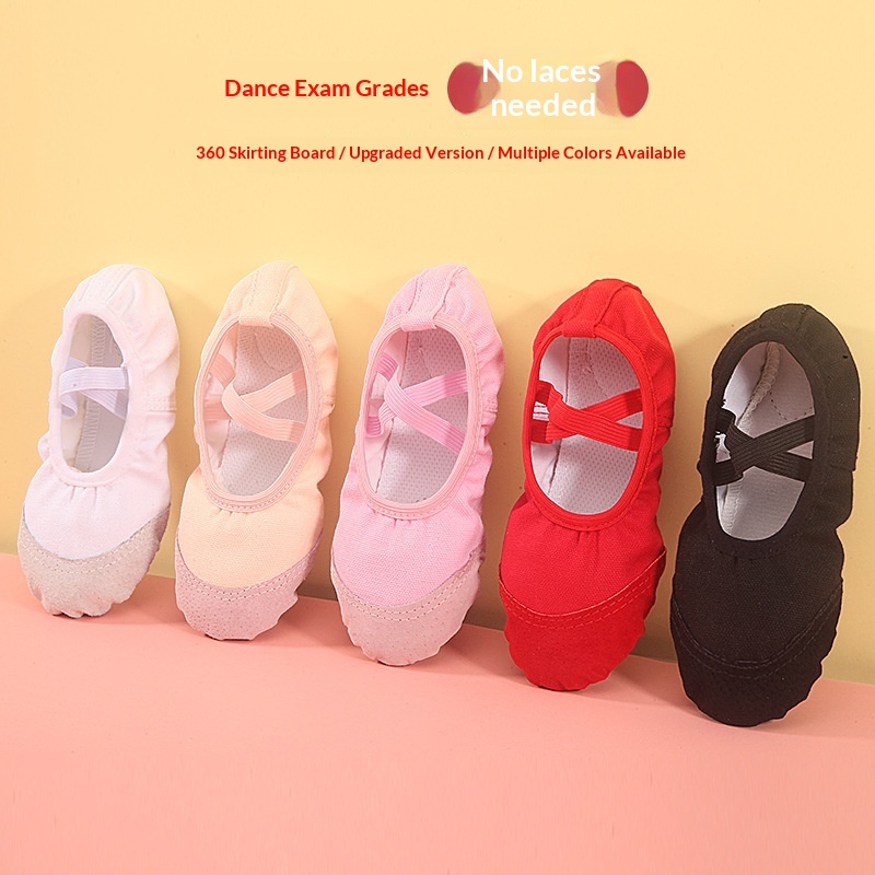 Dance Shoes For Children Girls Soft Sole Practice Kitten Claw No-Tie Boys Chinese Ballet Leather Toe Dance Shoes_voghion.com