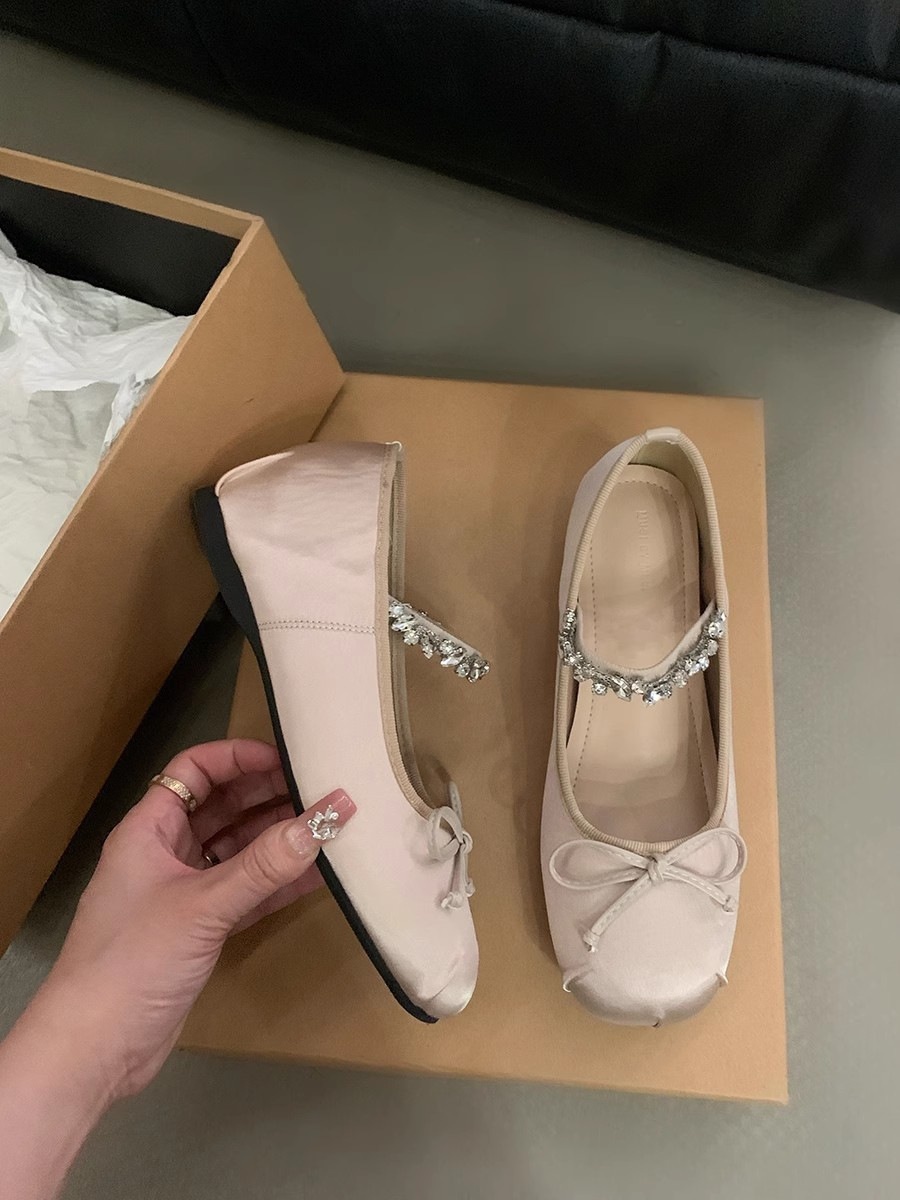 Bailarinas rosas para mujer con cuña oculta estilo francés_voghion.com