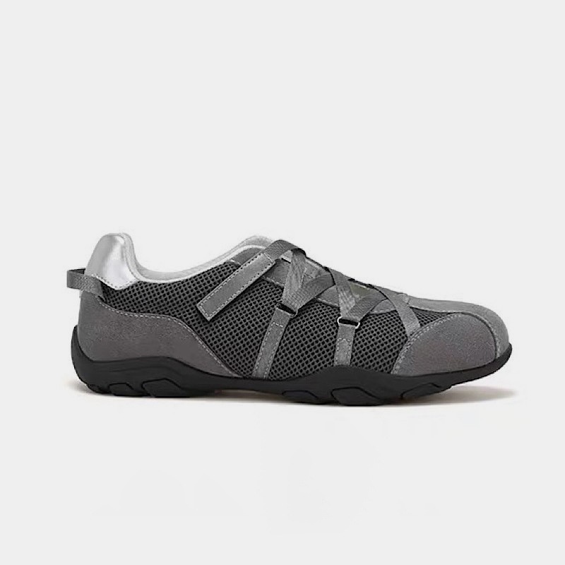Dance Shoes Cowhide Version Of Internet Celebrity Same Style Round Toe Niche Design Color Matching De Xun Women Cross Strap Shallow_voghion.com