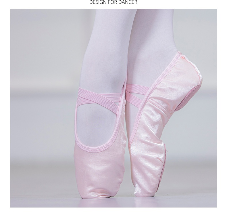 Satin Ballet Dance Shoes For Adults Soft Sole For Performance_voghion.com
