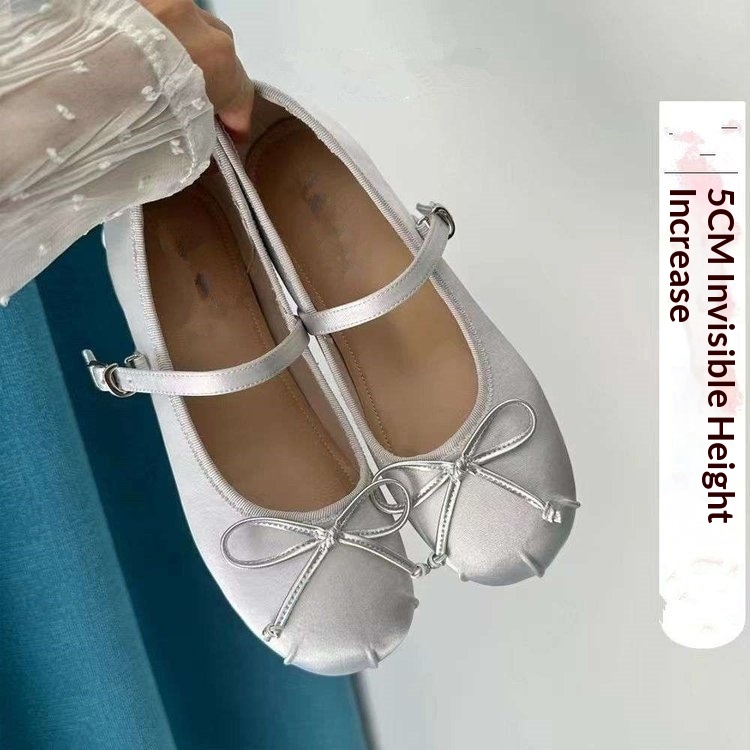 Elegant Satin Ballet Flats With Bowknot For Outdoor Dance Style_voghion.com