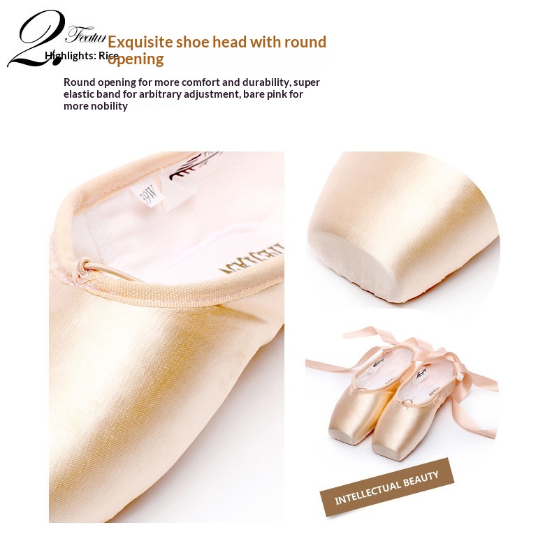Sapatilhas de ballet para meninas em cetim com tiras para dança_voghion.com
