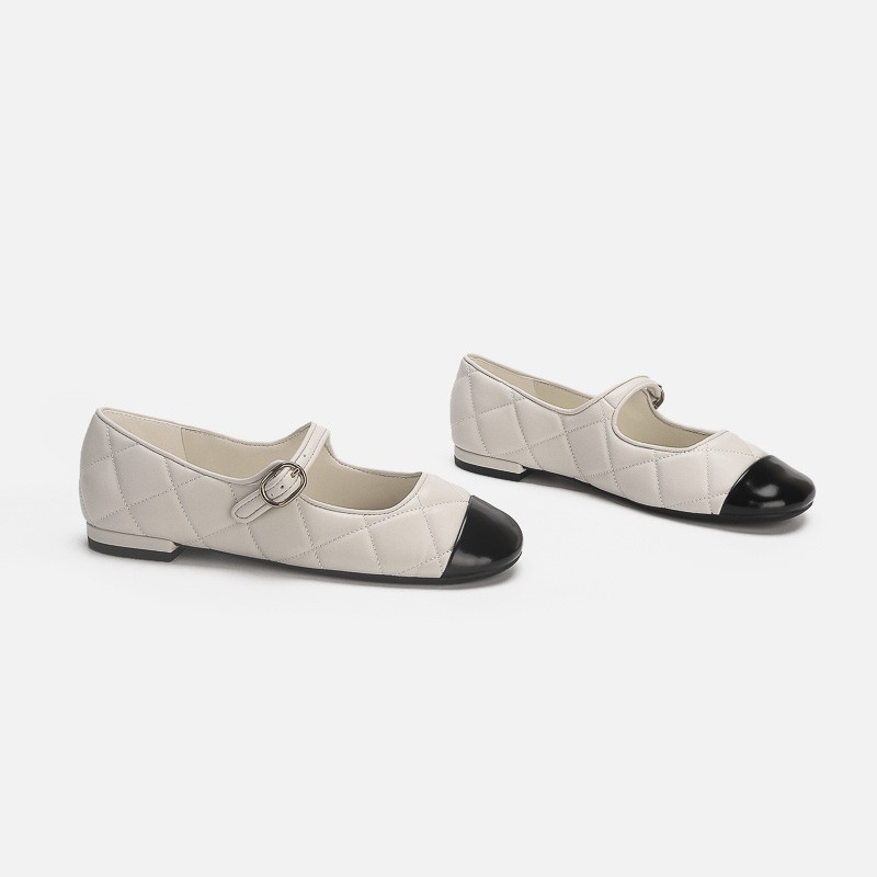 Women's French Retro Ballet Dance Shoes With Diamond Pattern Flat_voghion.com