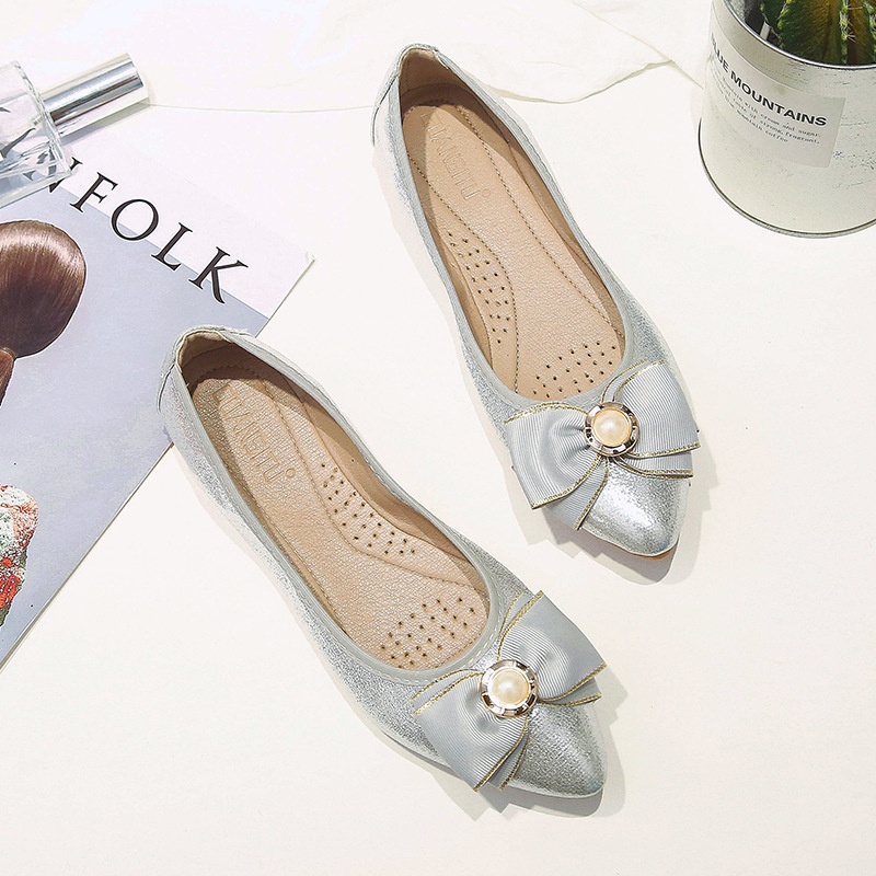 Tanzschuhe, flach, einzeln, für Damen, Neuheiten Frühling/Herbst 2021, Feenschuhe für Mütter, Perlen-Abendschuhe, flacher Schaft, weiche Sohle, Oma-Schuhe_voghion.com